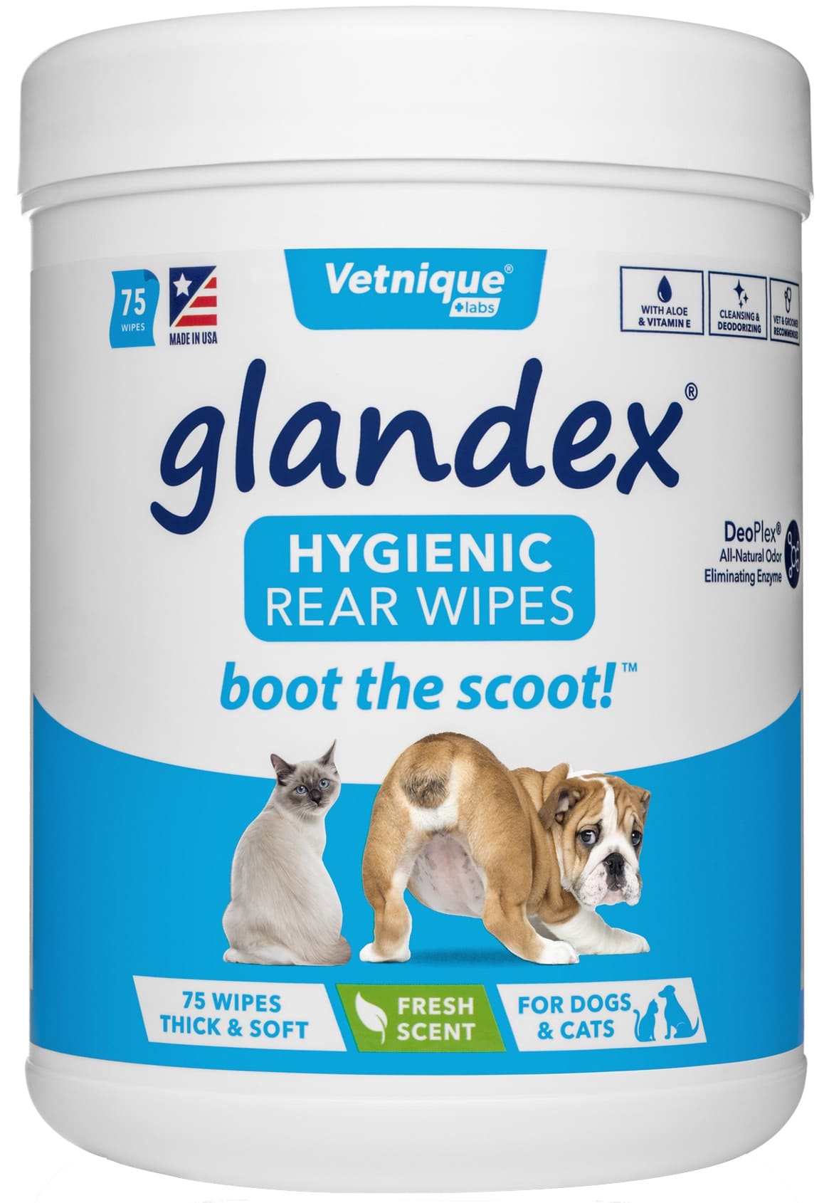 Glandex Dog Wipes for Pets Cleansing & Deodorizing Anal Gland Hygienic  Wipe​s